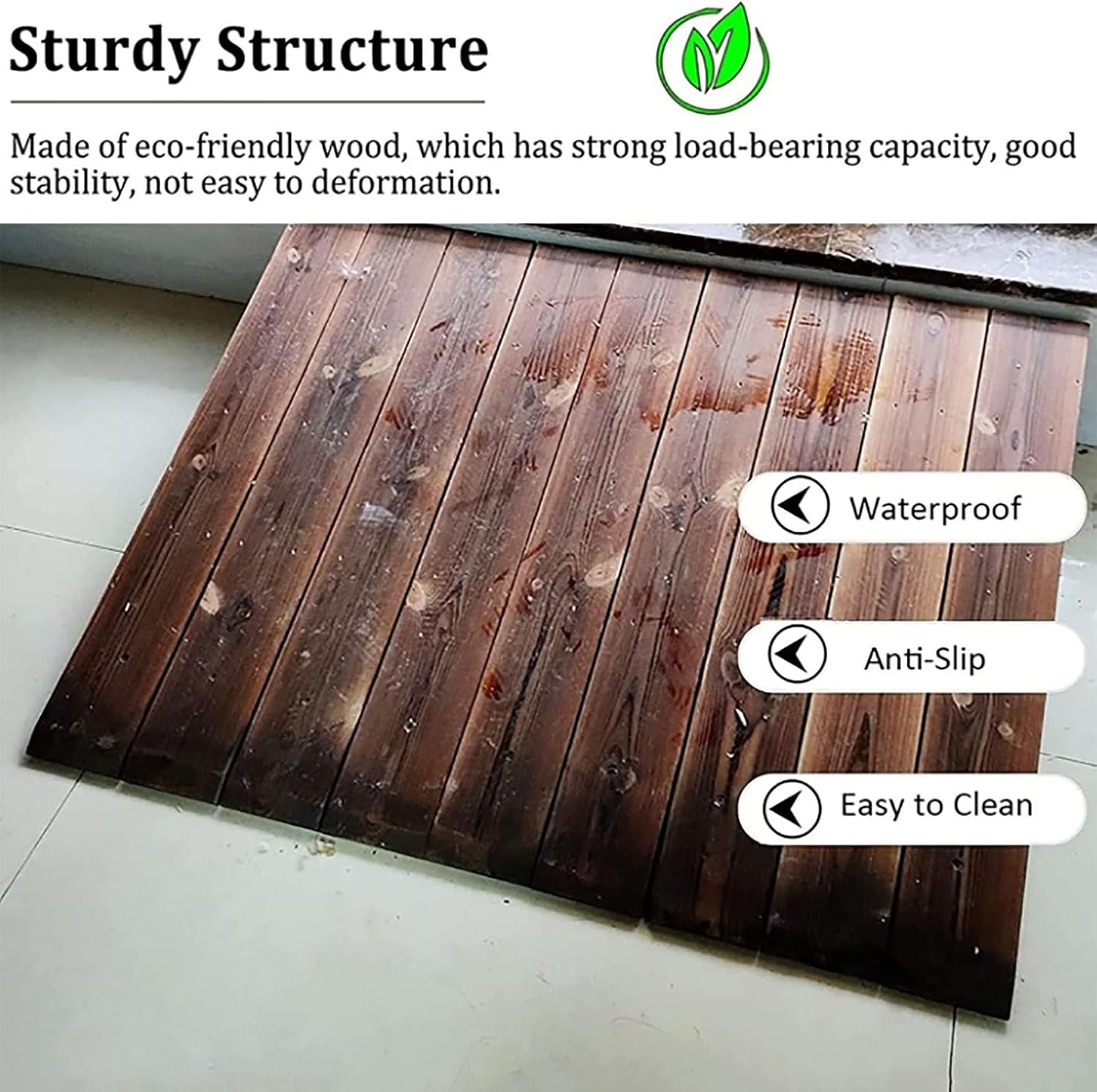 Ramps, Wooden Threshold Ramp for Doorways Wheelchair Walkers Car Motorcycle Entry Transition Ramp for Home/Front(Size: 60x50x10cm)