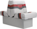 Back to Back Boat Seat, NORTHCAPTAIN 3-in-1 Convertible Lounge Chair Folding L-Shape Deck Seat with Marine-Grade Vinyl for Fishing Boat Bass Boat Jon Boat, Light Grey/Charcoal/Wine Red