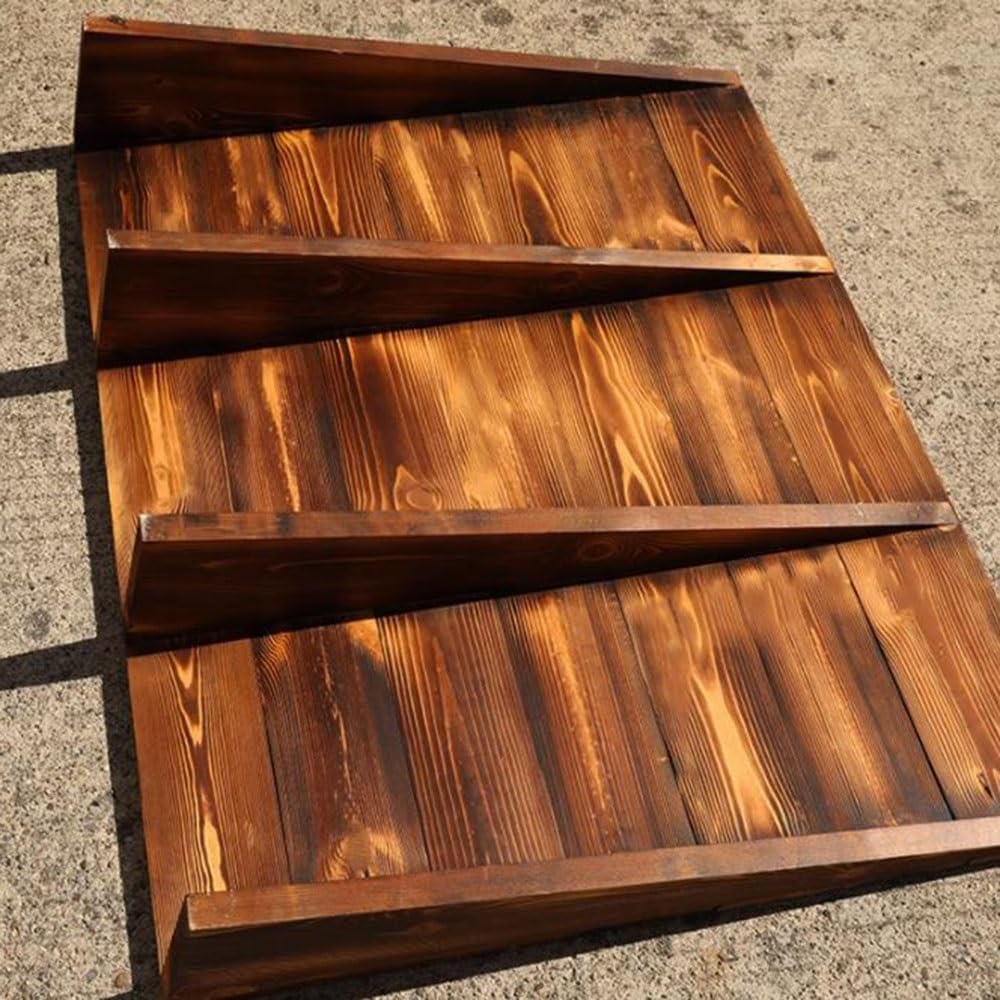LXXW Rubber Curb Ramp Wooden Threshold Ramp, Suitable for Doorways, Wheelchairs, Front Doors, Garages, with Anti-Slip Stripes Heavy Duty Curb Ramp(90x50x10cm)