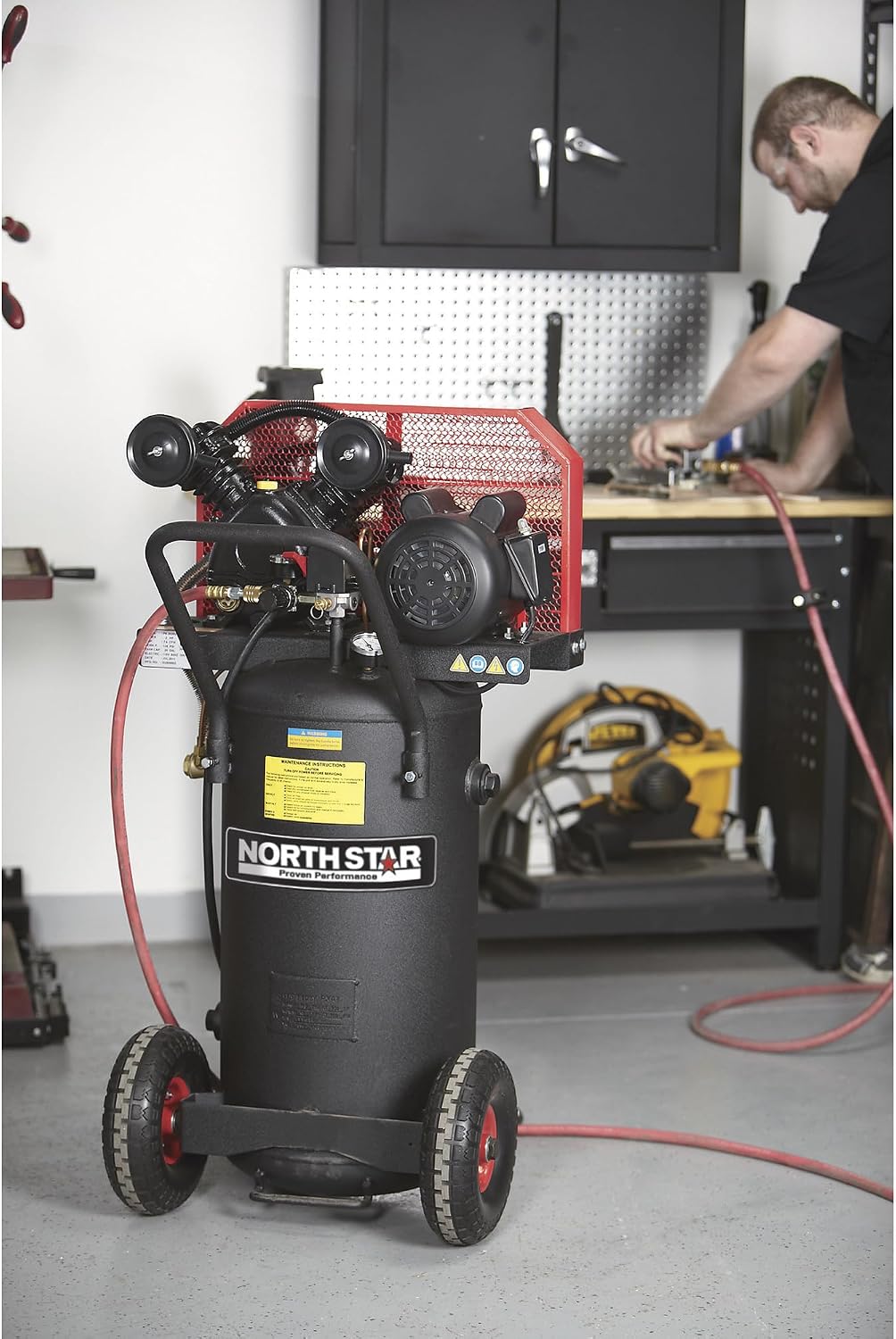 NorthStar Single-Stage Portable Electric Air Compressor - 2 HP, 20-Gallon Vertical, 5.0 CFM