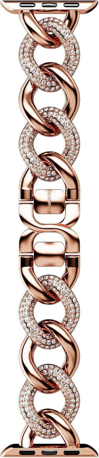 Swarovski Sparkling chain strap, For Apple Watch® 40mm & 41mm, Rose gold tone, Rose gold-tone finish