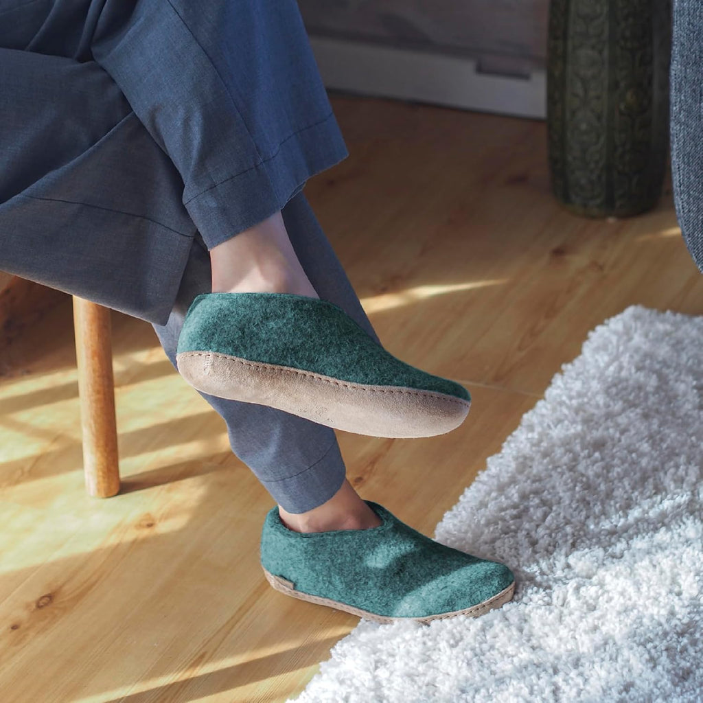 Glerups 100% quality wool mix Shoe Slipper with leather sole - Unisex