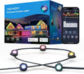 ASAHOM AI Permanent Outdoor Lights S107B, 100FT with 72 RGBCW LED Lights, 30,000 Lighting Effect, Controller with Dual Output, Extend to 800FT, Cuttable for House Outdoor Decor Daily Lighting, Black