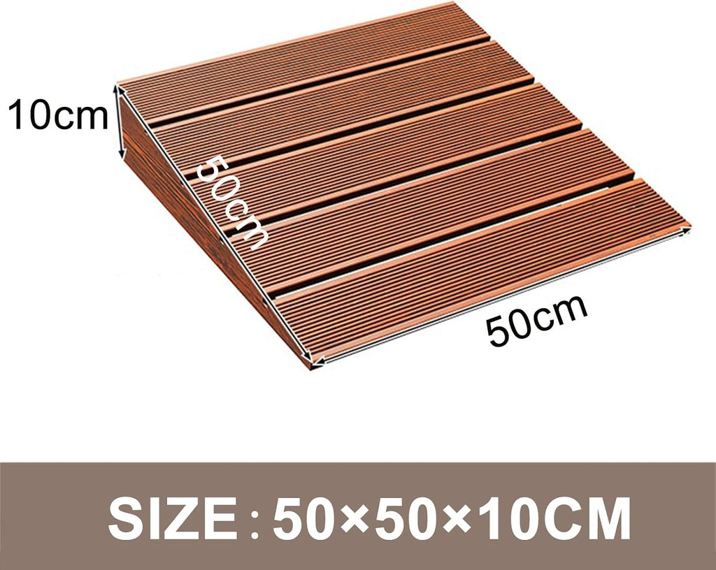 Wooden Threshold Ramp for Smooth Doorway Transitions, Non-Slip Grooves for Safety, Ideal for Home Steps and Sidewalk Curbs
