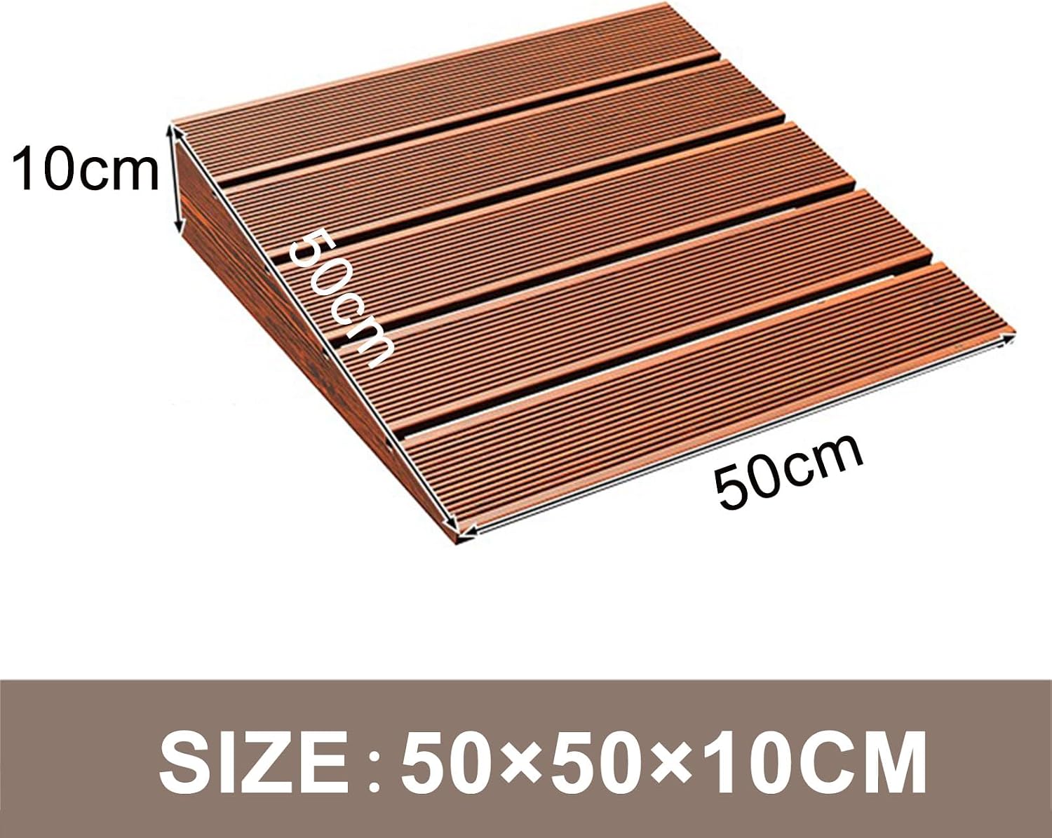 Wooden Threshold Ramp for Smooth Doorway Transitions, Non-Slip Grooves for Safety, Ideal for Home Steps and Sidewalk Curbs