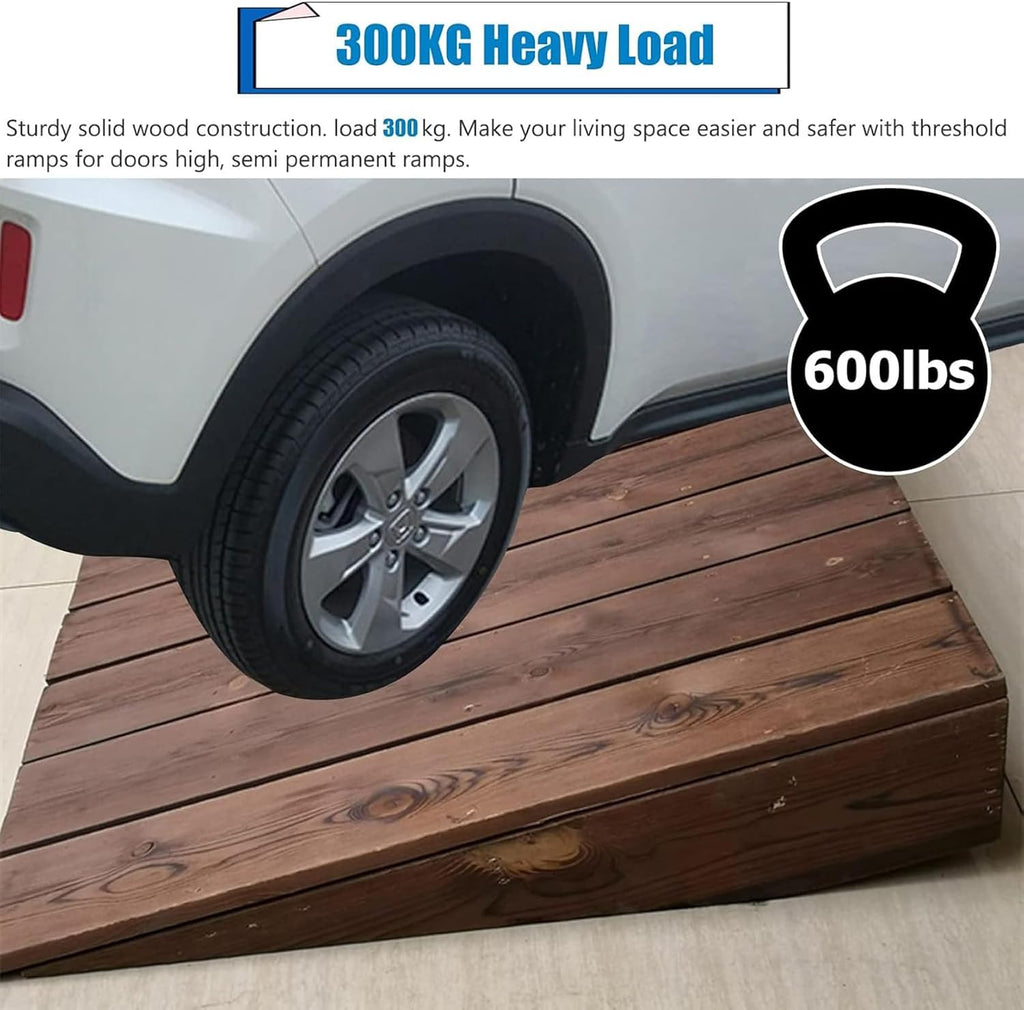 Lightweight Curb Ramp, Wooden Threshold Ramp, Car Ramp, Wheelchair Ramp, Entry Ramp, Handicap Ramp, Driveway Ramp, Portable Ramp - for Stairs, Steps, Doorways, Shops