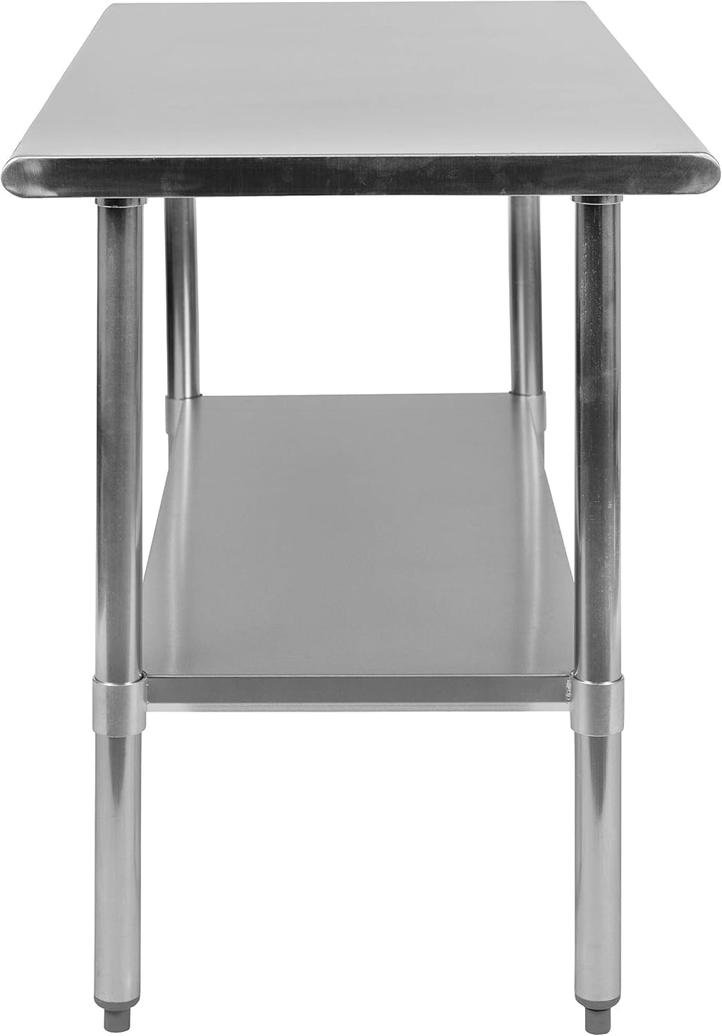 Flash Furniture Rawcliffe NSF Certified Stainless Steel Kitchen Prep and Work Table, Commercial Work Table with Storage, 48'W x 24'D x 34.5'H, Silver