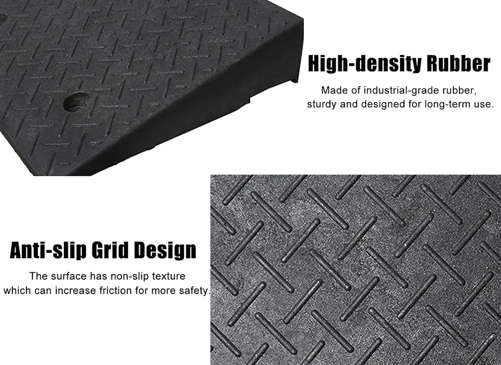 40inch Wide Rubber Ramp for Wheelchairs and Vehicles 1.5/2/3/4 inch Rise Ideal for Curb Steps Doorways and Thresholds 8cm/3.1in Size (5cm/2in)