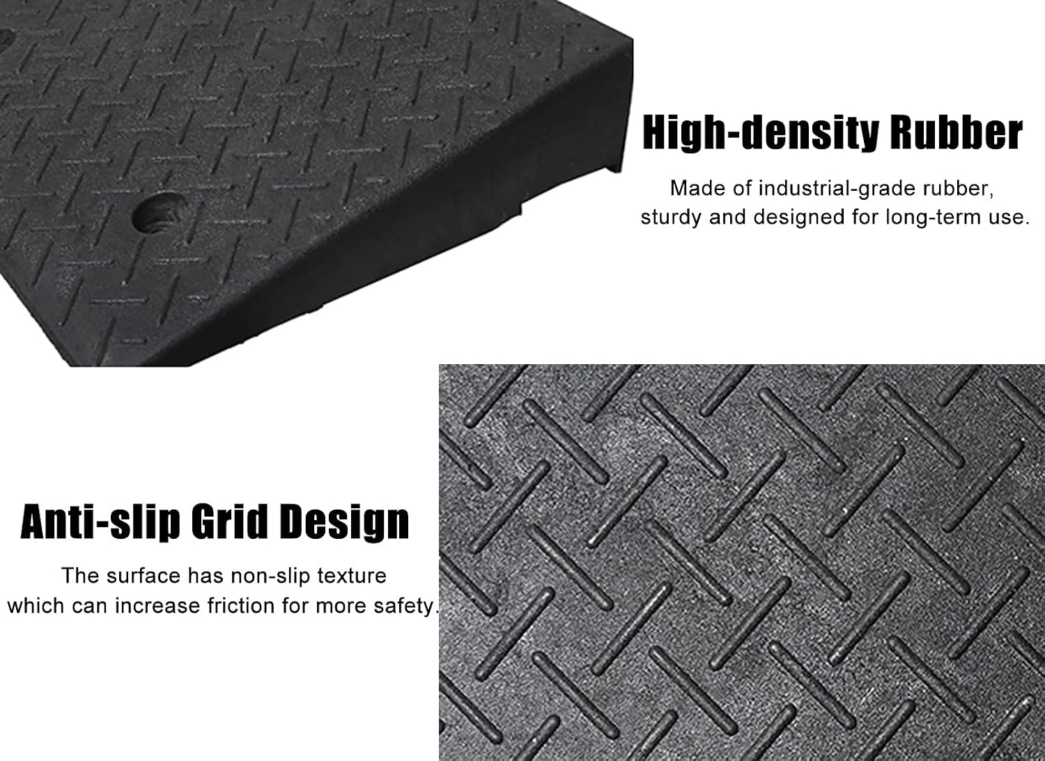 40inch Wide Rubber Ramp for Wheelchairs and Vehicles 1.5/2/3/4 inch Rise Ideal for Curb Steps Doorways and Thresholds 8cm/3.1in Size (5cm/2in)