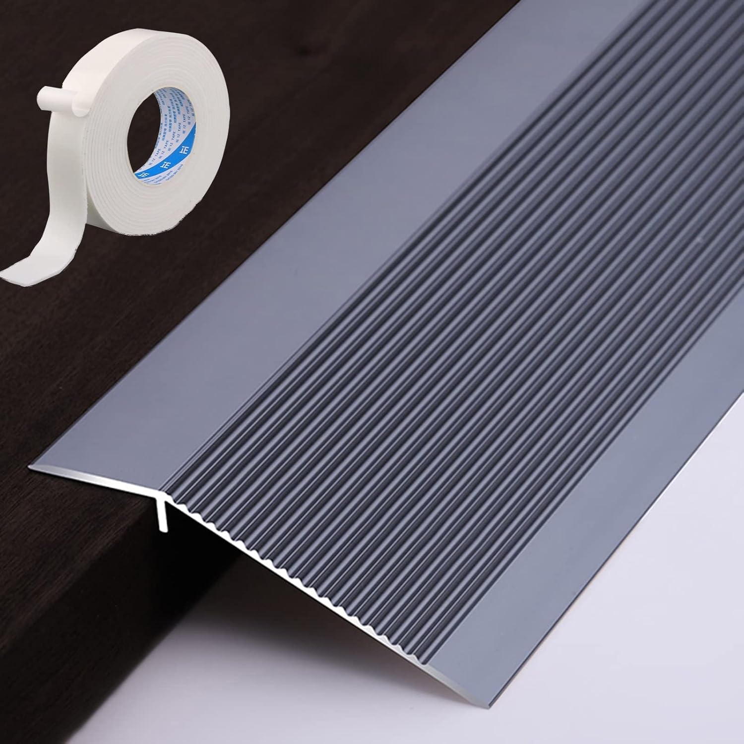 Floor Transition Strip for Gap, Adhesive Floor Transition Strips Extra Wide 10cm/4', Hard Wood Floor Edge Trim Metal Aluminum, Anti Skid Doorway Flooring Reducer, Easy to Install ( Color : #3 , Size :