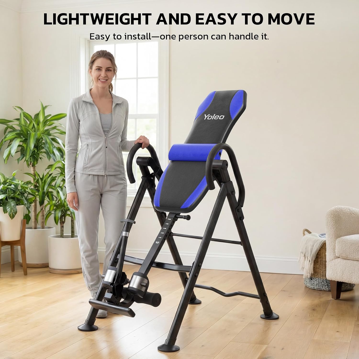 YOLEO Gravity Inversion Table for Back Pain Relief 2026 New Inversion Table w/Lumbar Support Easy to Assemble Back Stretcher Machine 300 lbs