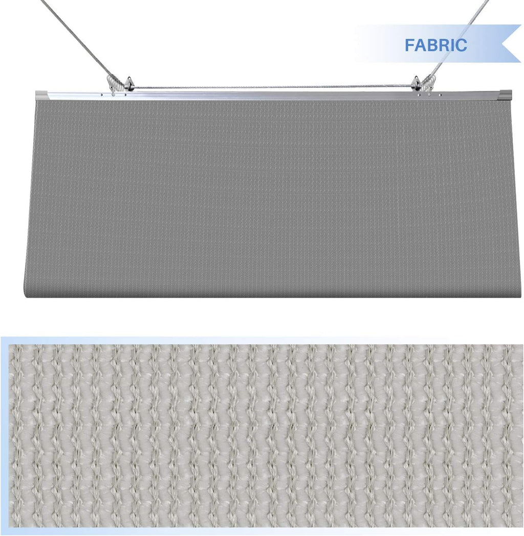 E&K Sunrise 3'Wx16'L Pergola Shade Cover Retractable Canopy Outdoor Wave Sun Shade for Patio Garden Backyard Deck Trellis (Light Gray)