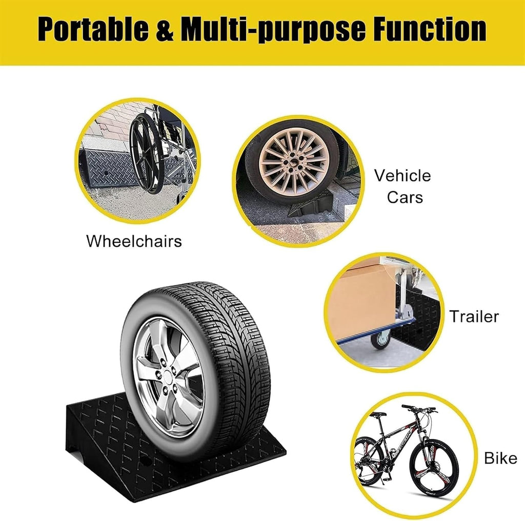 Ramps Threshold Ramp, Doorways Curb Threshold Ramp for Scooter/Skateboard/Motorcycle/Bicycle, 1.5inch / 2inch / 3inch / 3.5inch / 4inch Rise, Rubber Non-Slip Moving Ramps(5cm/2in) (8cm/3.1in)