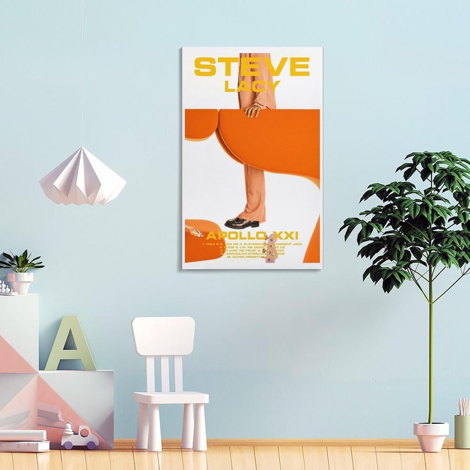 ZANLIART Steve Lacy Apollo XXI Album Cover Canvas Print Music Poster for Room Aesthetic Frame-style16x24inch(40x60cm)