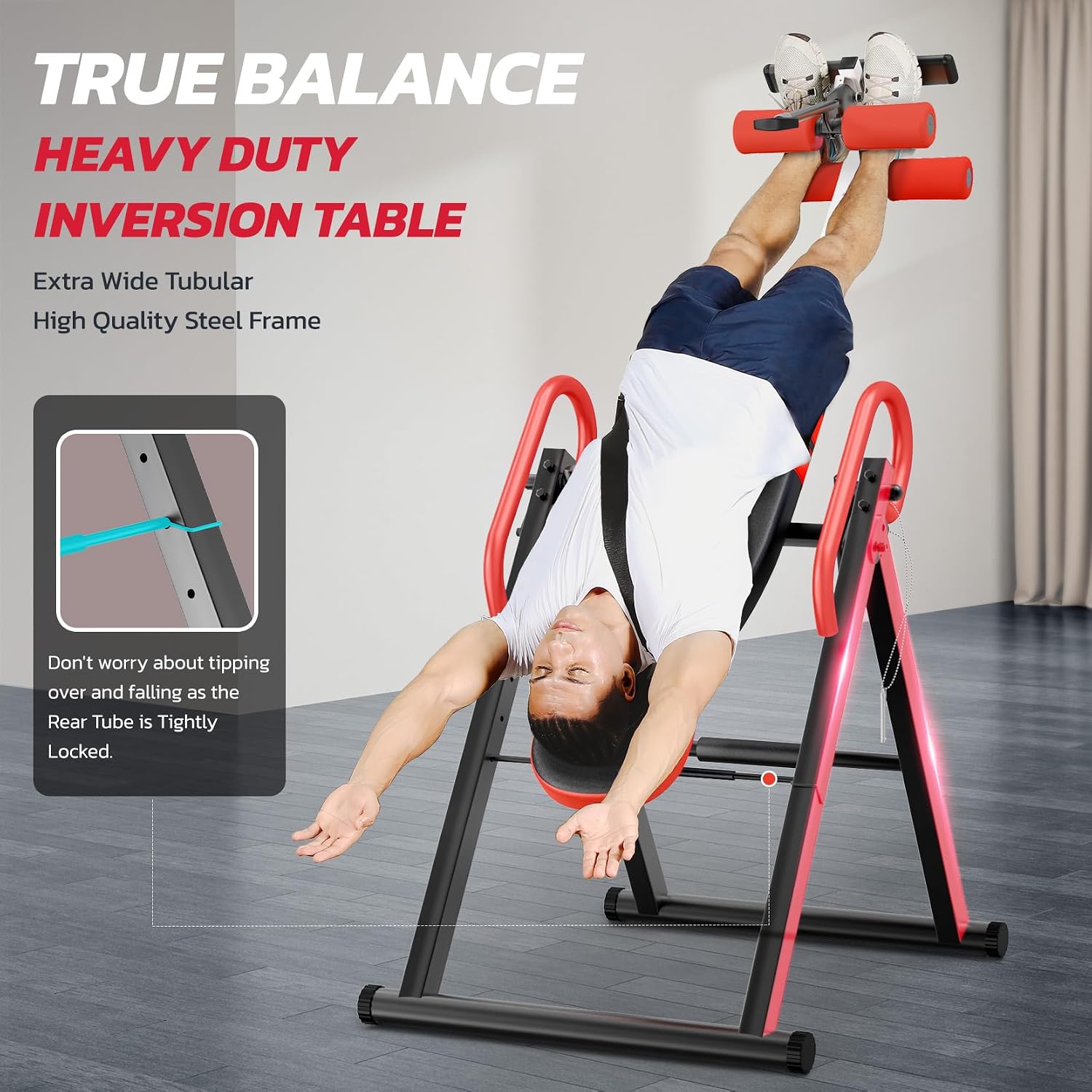 YOLEO Gravity Inversion Table for Back Pain Relief 2026 New Inversion Table w/Lumbar Support Easy to Assemble Back Stretcher Machine 300 lbs