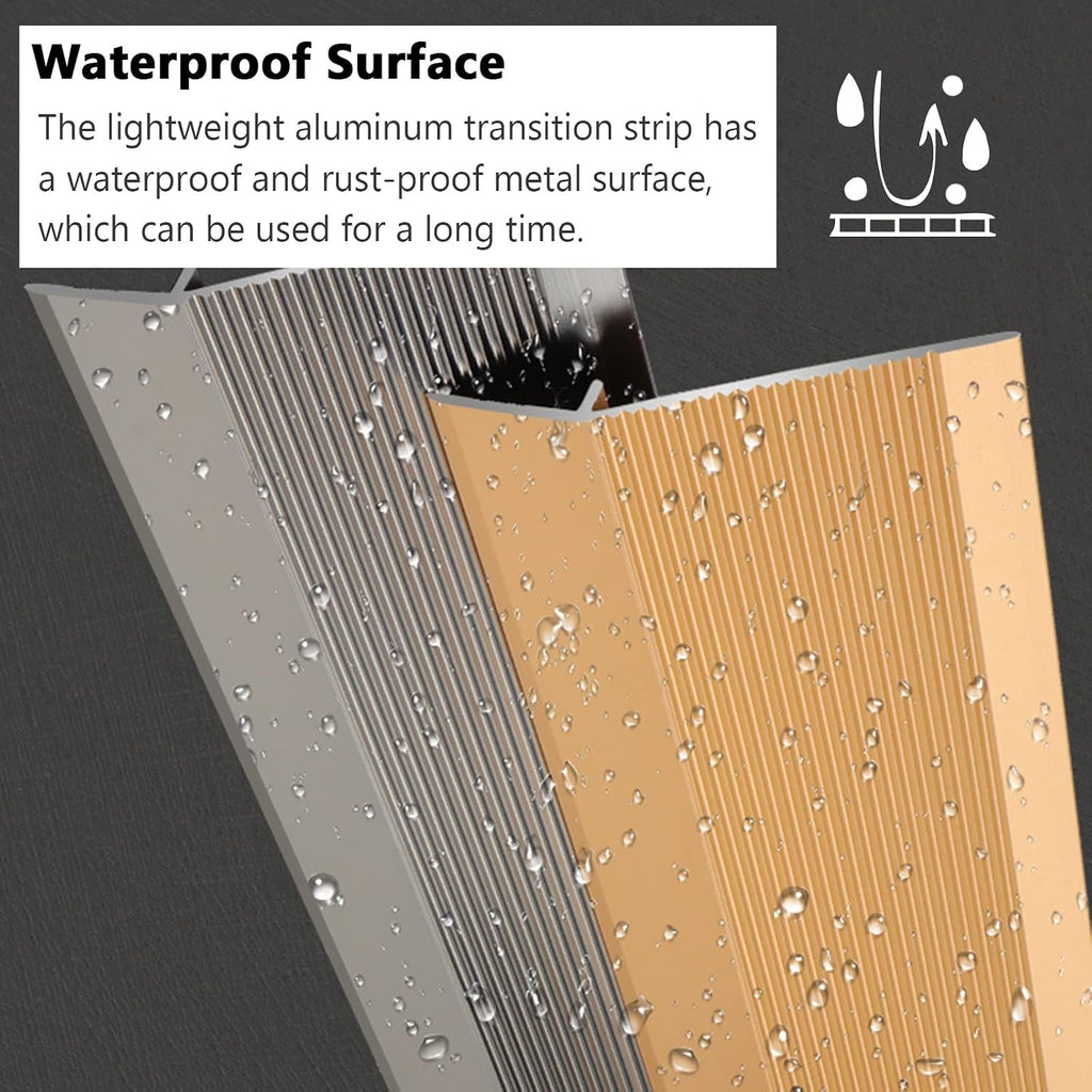 Floor Strips Between Rooms, 4inch 10cm Extra Wide Threshold Transition Ramps for Doorways, Self Adhesive Reducer/Edge Trim for Vinyl Wood Uneven Flooring, Metal,Ligjt Grey-W 10CM - L 120cm/47in