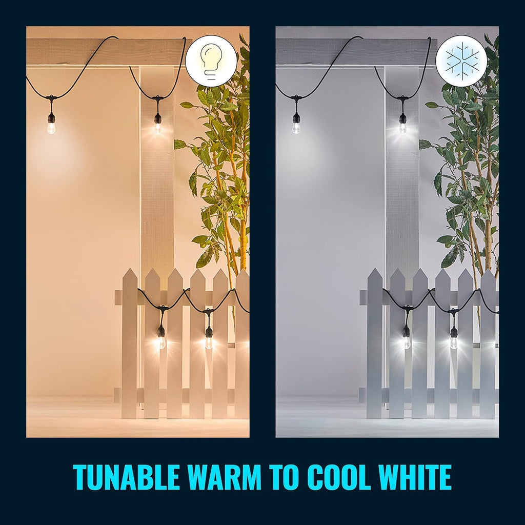 WiZ Connected 48FT Color Changing Outdoor String Lights - Water and Weatherproof - Adapter Included - Control with Wiz Connected App - Works with Voice Control