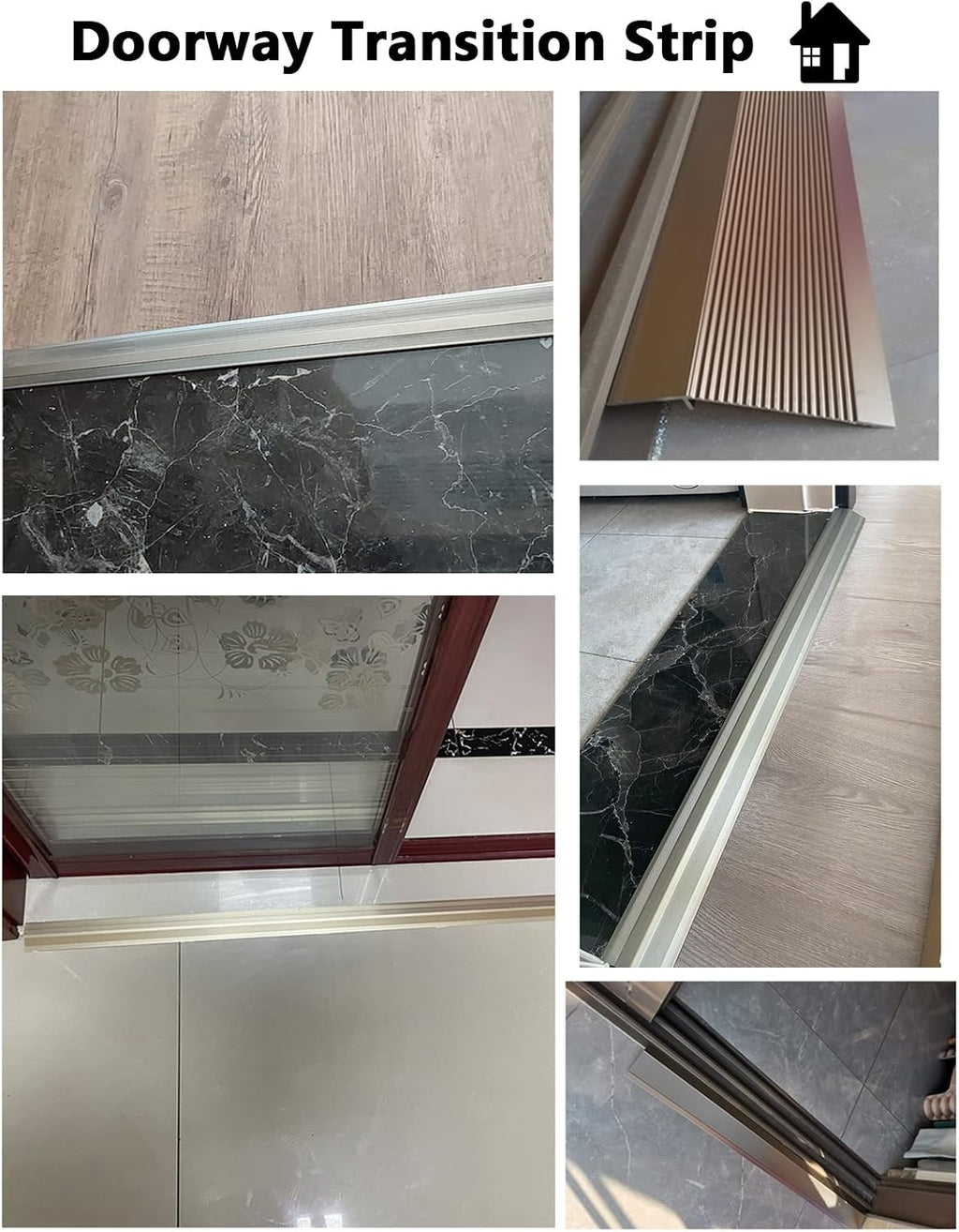 Floor Strips Between Rooms, 4inch 10cm Extra Wide Threshold Transition Ramps for Doorways, Self Adhesive Reducer/Edge Trim for Vinyl Wood Uneven Flooring, Metal,Light Coffee-W 10CM - L 140cm/55in