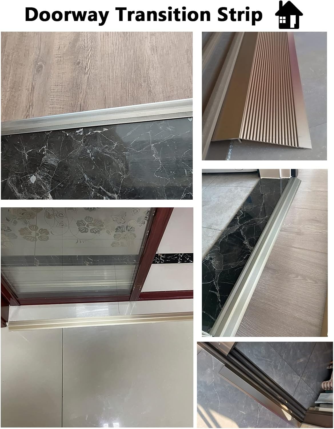 Floor Strips Between Rooms, 4inch 10cm Extra Wide Threshold Transition Ramps for Doorways, Self Adhesive Reducer/Edge Trim for Vinyl Wood Uneven Flooring, Metal (B W 10CM)