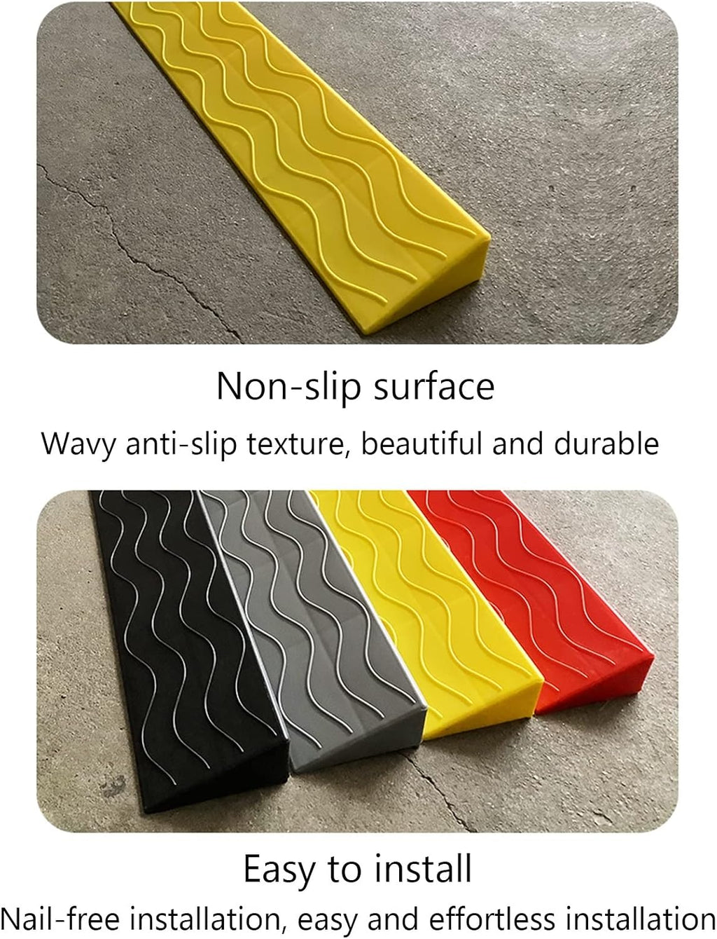 Threshold Ramp Used for Thresholds, Doorways and Bathroom, for Self-Balancing Hoverboards, Power Chairs, and Mobility Scooters (Color : Yellow, Size : 3.5cm)