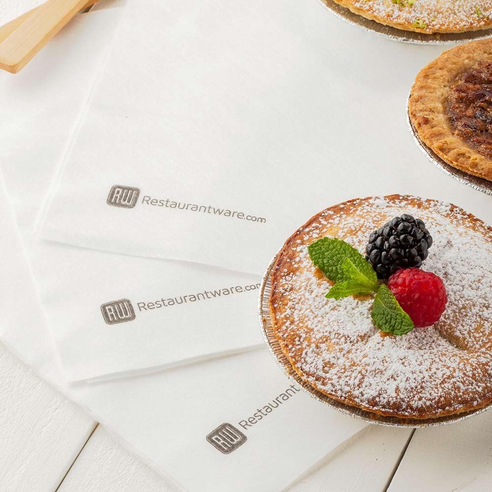 Restaurantware Luxenap 15.75 Inch Disposable Napkins 600 Soft Linen Like Napkins - Absorbent Air Laid Pure White With Pattern Paper Cloth Like Napkins Pre-folded For Dinner Party Guests