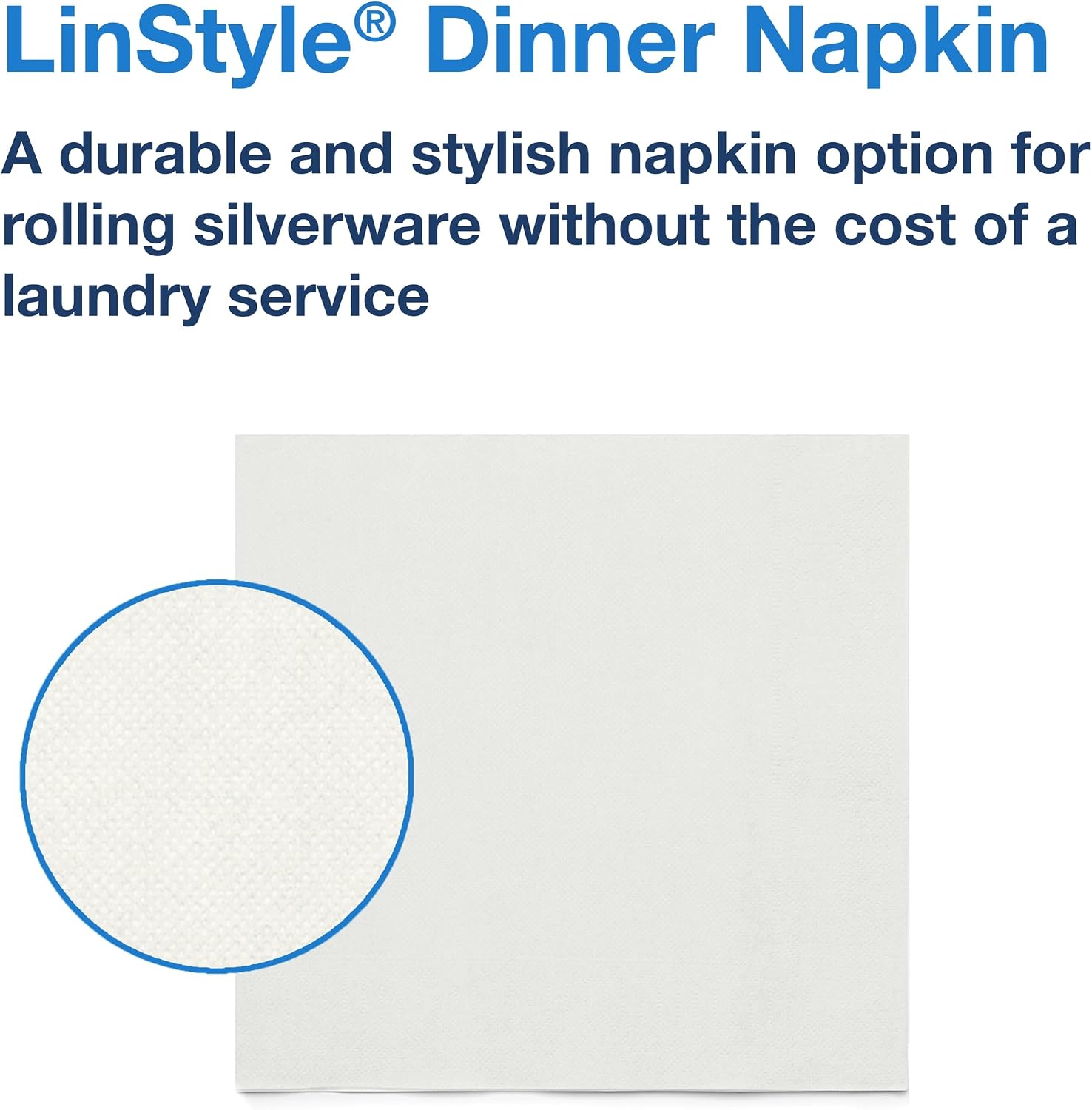 Tork LinStyle Disposable Linen-Feel Dinner Napkin White, Flat Pack, 16' x 15', 1 x 1000 Napkins, 716002