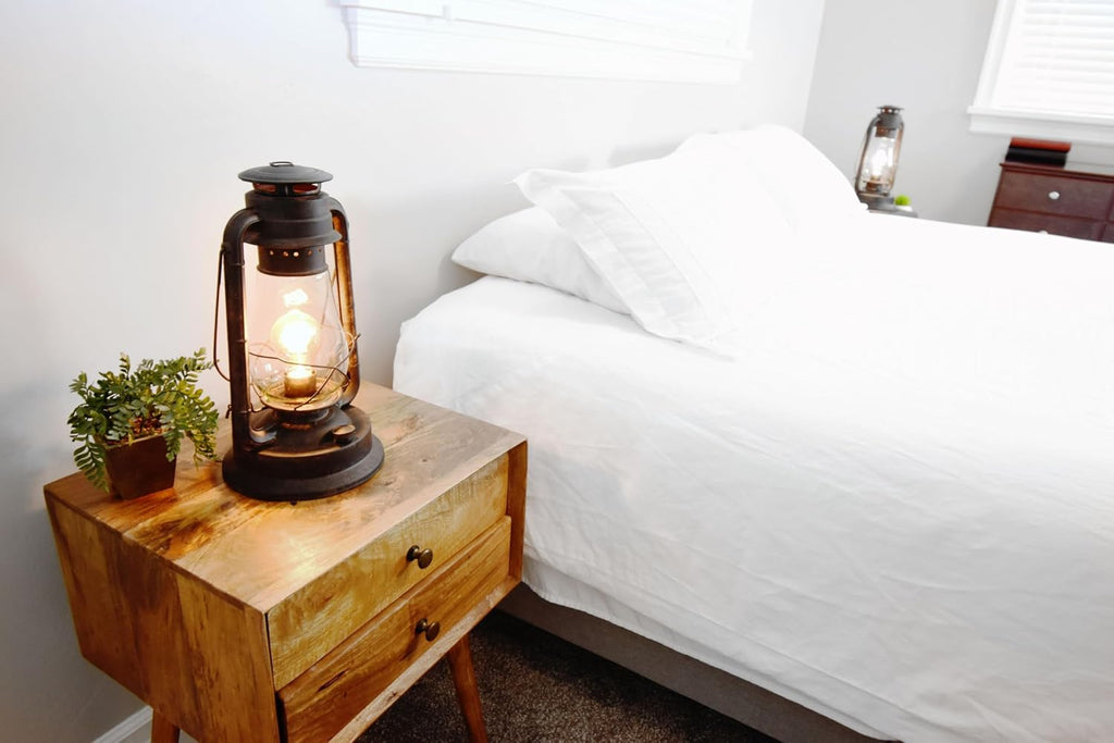 Electric Lantern Table lamp with dimmer with Hand Finished Rust Patina
