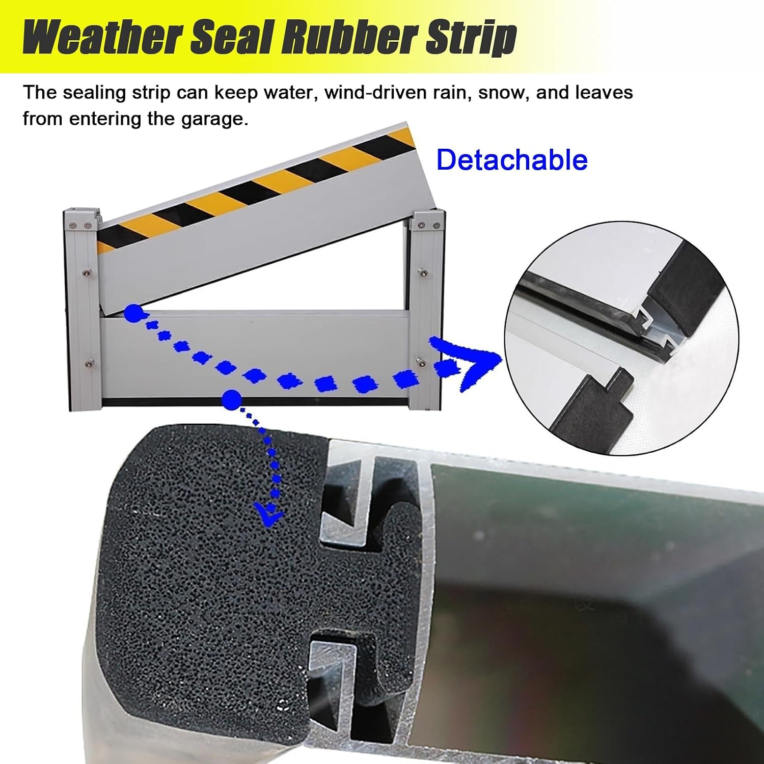Outside Flood Barriers Shield for Driveway/Garden/Front Doors, Reusable Garage Door Anti-flood Wall Threshold Kit, Detachable Aluminum Baffle Temporary Dams, 3ft 5ft 8ft 10ft 17feet 20ft Long(Color:H