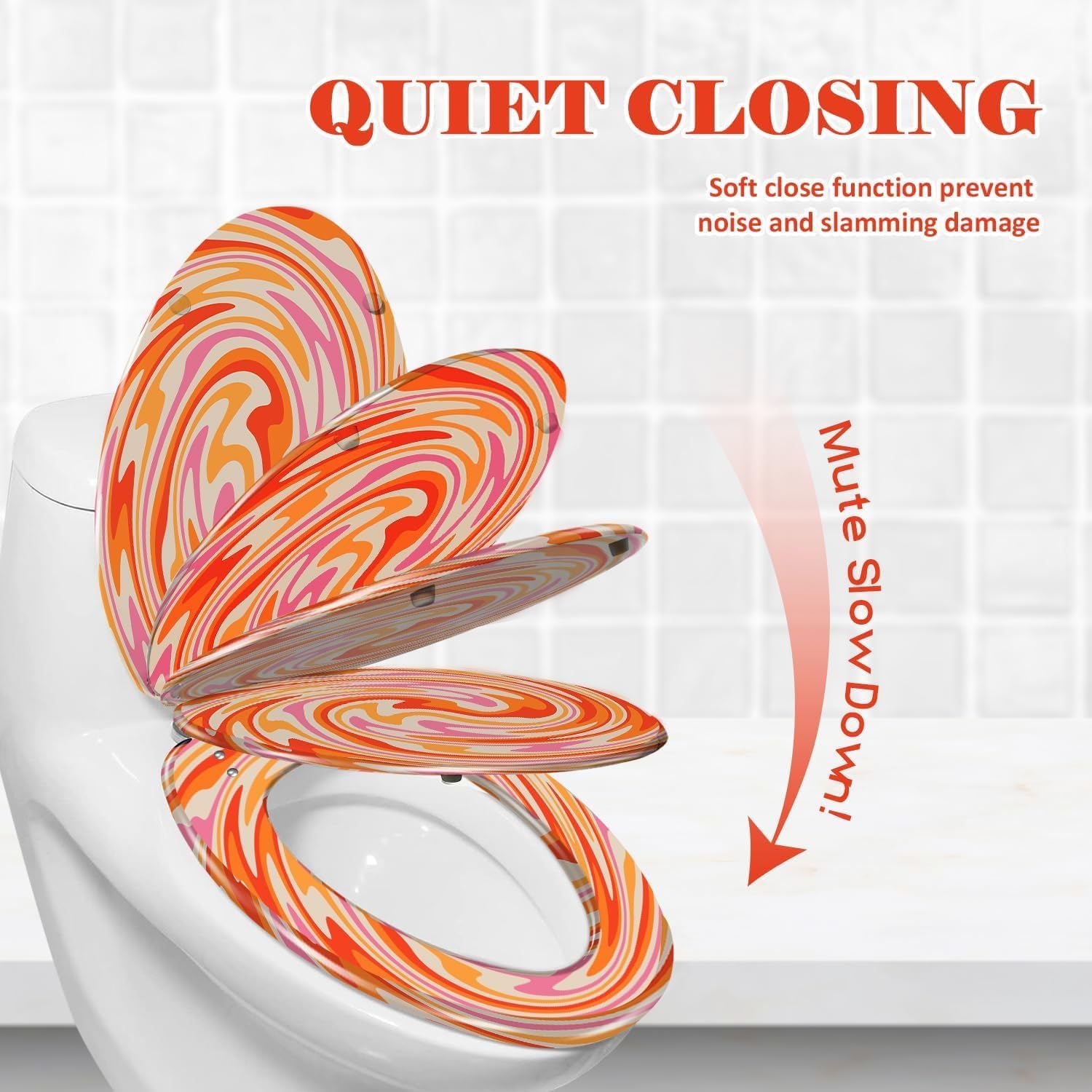 Elongated Toilet Seat World map map Resin Toilet Seat Slow Quiet Close with Quick-Release Hinges Toilet Seat with Cover Easy to Clean Install