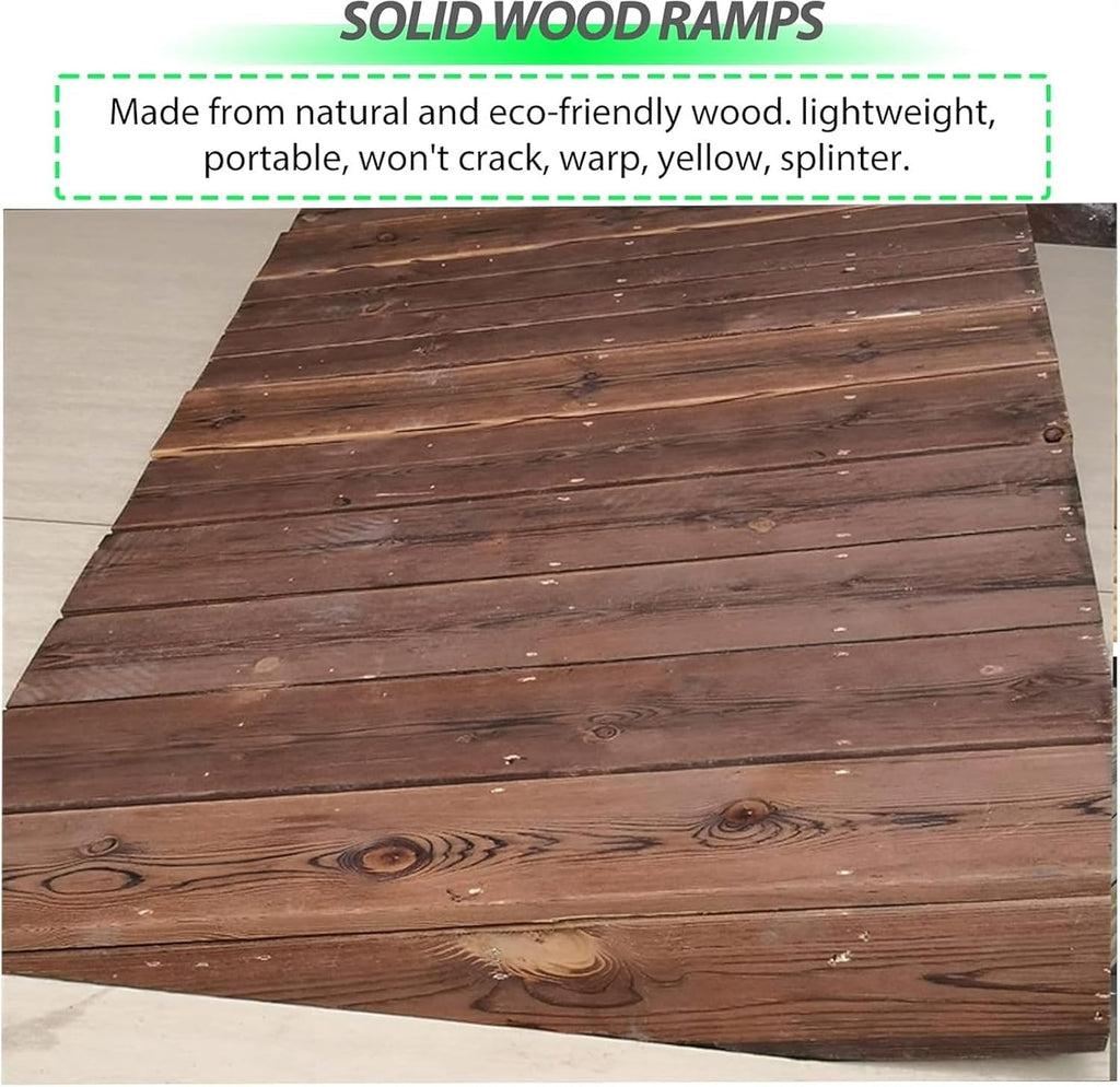 Threshold Ramp, Doorway Wooden Threshold Ramp - 3/4/5/6/7/inch Rise, Non-Slip Slope Pad for Wheelchairs/Cars/Bikes, Portable Driveway Curb Ramp, Load 300kg/660lbs(38.8x35x15cm/15.3x13.8x5.9in)
