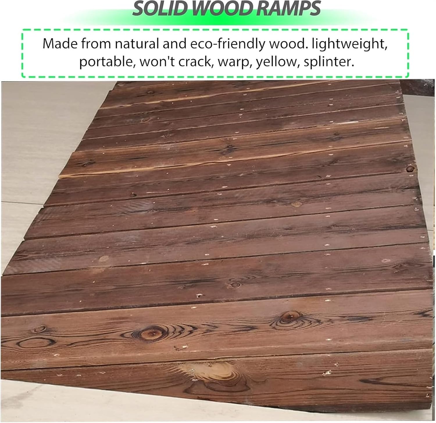 Threshold Ramp, Doorway Wooden Threshold Ramp - 3/4/5/6/7/inch Rise, Non-Slip Slope Pad for Wheelchairs/Cars/Bikes, Portable Driveway Curb Ramp, Load 300kg/660lbs(38.8x35x15cm/15.3x13.8x5.9in)