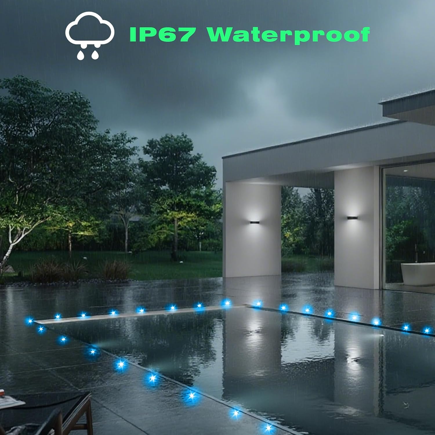 FVTLED LED Deck Lighting Kits, 10pcs WiFi Controller Φ1.97 Low Voltage LED Deck Lighting RGB Recessed Light Compatible with Alexa Google Home Wireless Smart Phone RGB Lamp