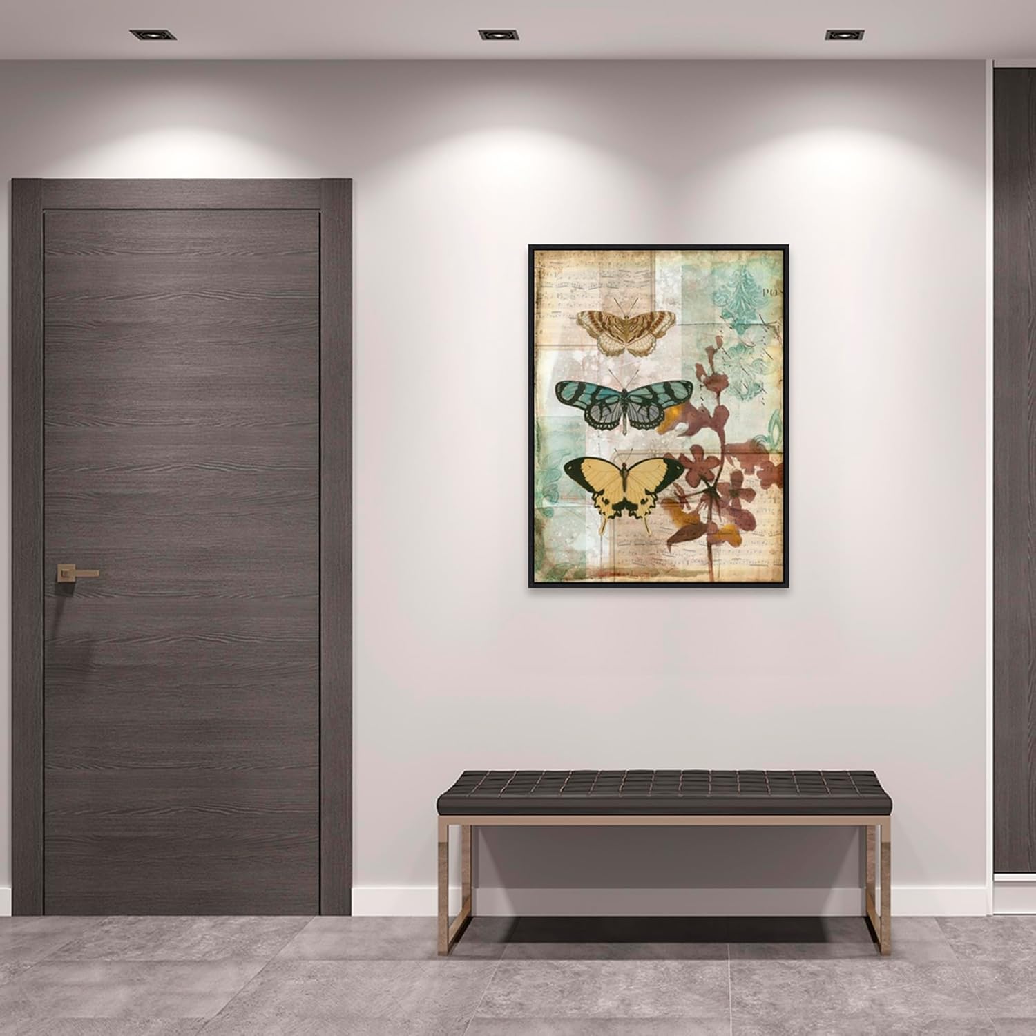 Amanti Art Framed Canvas Wall Art 42x32 Music Box Butterflies I by Jennifer Goldberger, Framed Wall Art Canvas, Animals Artwork, Modern Decor, Oversize Poster Painting for Living Room, Bedroom,