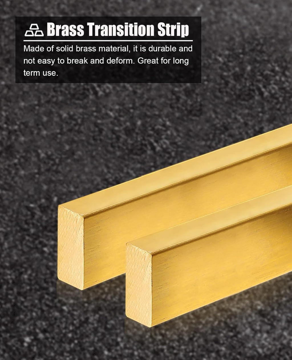Floor Transition Strip Solid Brass Door Threshold Strips 1m, Flat Flooring Gap Cover Wood to Tile, Doorways Floor Joining Bar, Transition Edge Trim Strip for Wall Decor ( Size : 10mmx20mm(3/8'x3/4') )