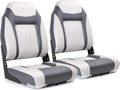 NORTHCAPTAIN S1 Deluxe A Pair of Marine High Back/Low Back Folding Fishing Boat Seat for Fishing, Bass/Jon/Pontoon Boat Chairs, 4 Mounting Screws Included