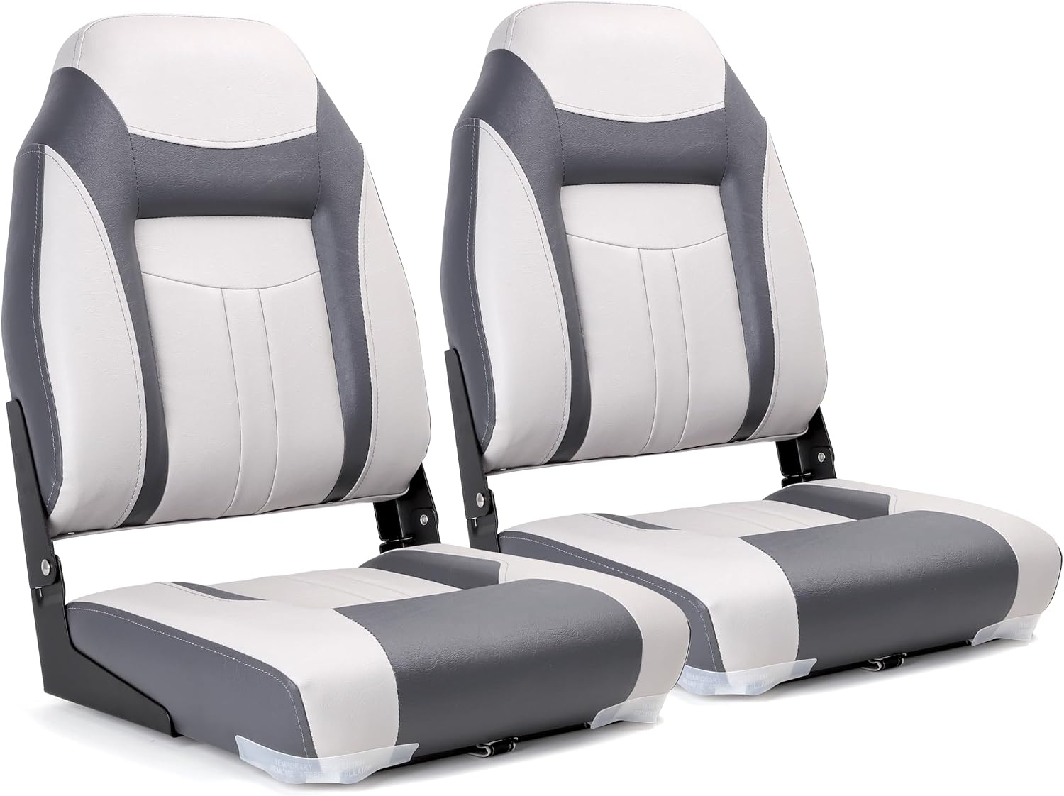 NORTHCAPTAIN S1 Deluxe A Pair of Marine High Back/Low Back Folding Fishing Boat Seat for Fishing, Bass/Jon/Pontoon Boat Chairs, 4 Mounting Screws Included