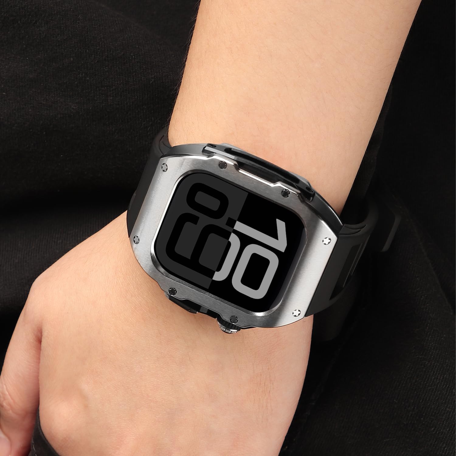 316L Stainless Steel Case with Band for Apple Watch Ultra 3/2/1 49mm, Series 11/10 46mm, Luxury Rugged Military Protective Metal Cover Tactical Heavy Duty Protection Strap