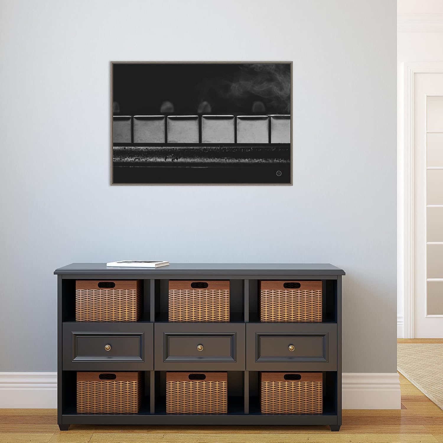 Amanti Art Framed Canvas Wall Art 23x33 Piano Lounge II by Nathan Larson, Framed Wall Art Canvas, Music Artwork, Country Rustic Decor, Large Poster Painting for Living Room, Bedroom, Bathroom,
