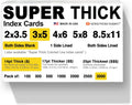 3,000 SUPER THICK index cards / 3'x5' / 14pt (0.014') 100lb / blank un-ruled/archival acid-free in bulk