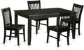 East West Furniture DUNO5-BLK-W 5 Piece Dining Room Table Set Includes a Rectangle Wooden Table and 4 Kitchen Dining Chairs, 36x60 Inch, Black