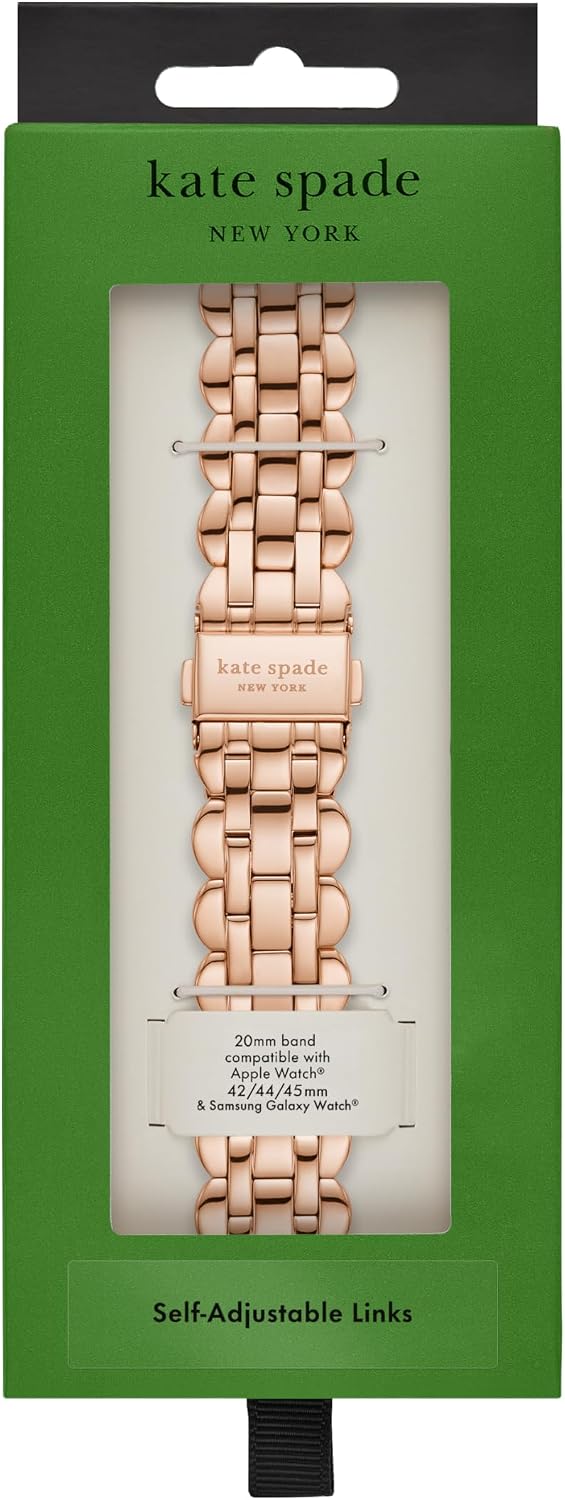 kate spade new york Designer Interchangeable Stainless Steel Band Compatible with Your 38/40/41mm Apple Watch Series 9/8/7/6/5/4/3/2/1/SE