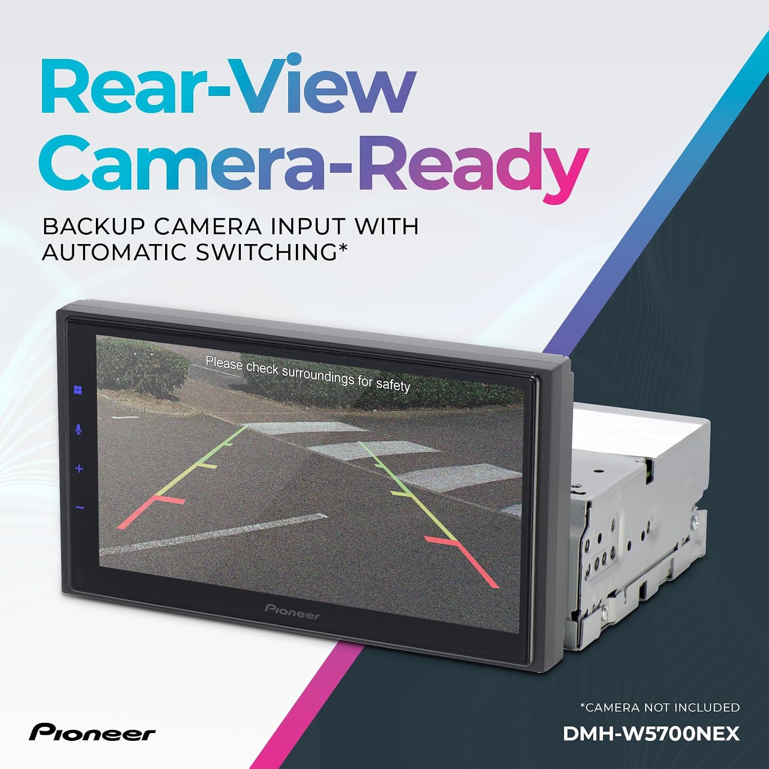 Pioneer DMH-WC5700NEX 6.8' Capacitive Touchscreen, Modular Chassis – Wireless & Wired Apple CarPlay & Android Auto, Amazon Alexa, Bluetooth, FLAC, Backup Camera, Hi-Volt RCA