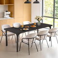 VINGLI Large Dining Table for 8, 70.8in Long Kitchen Table, Rectangular Dinner Table for Dining Room, Farmhouse Wood Kitchen Table for Family Home Office, Black