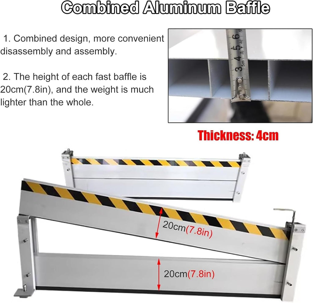 Flood Protection Barrier, Aluminum Flood Baffle with High Reflective Tape, Driveway/Doorway Temporary Dams, 40/60/80cm High Threshold Anti-Flood Wall (Size : 110 * 60cm/43 * 24in)