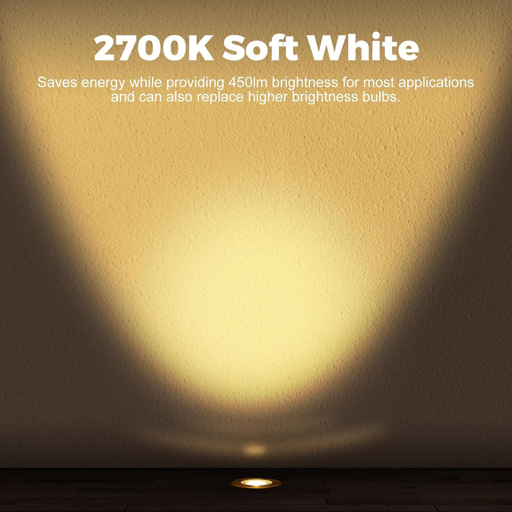Gardencoin Low Voltage Landscape LED Well Lights, 12V in Ground Lights Outdoor IP67 Waterproof, 5' Tall Wired Landscape Up Lighting, Included Replaceable 5W 2700K MR16 Bulb Dimmable, 12 Pack