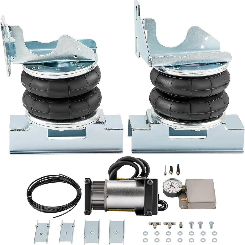 maXpeedingrods 5000 lbs Rear Air Suspension Bags Kit & Portable Air Compressor for Mercedes-Benz Sprinter 2006-2022 Single Rear Wheel Round Axle