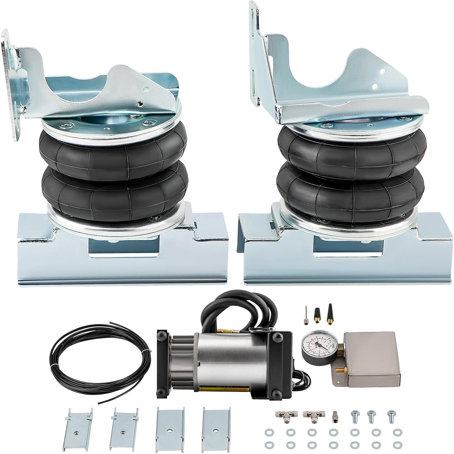 maXpeedingrods 5000 lbs Rear Air Suspension Bags Kit & Portable Air Compressor for Mercedes-Benz Sprinter 2006-2022 Single Rear Wheel Round Axle