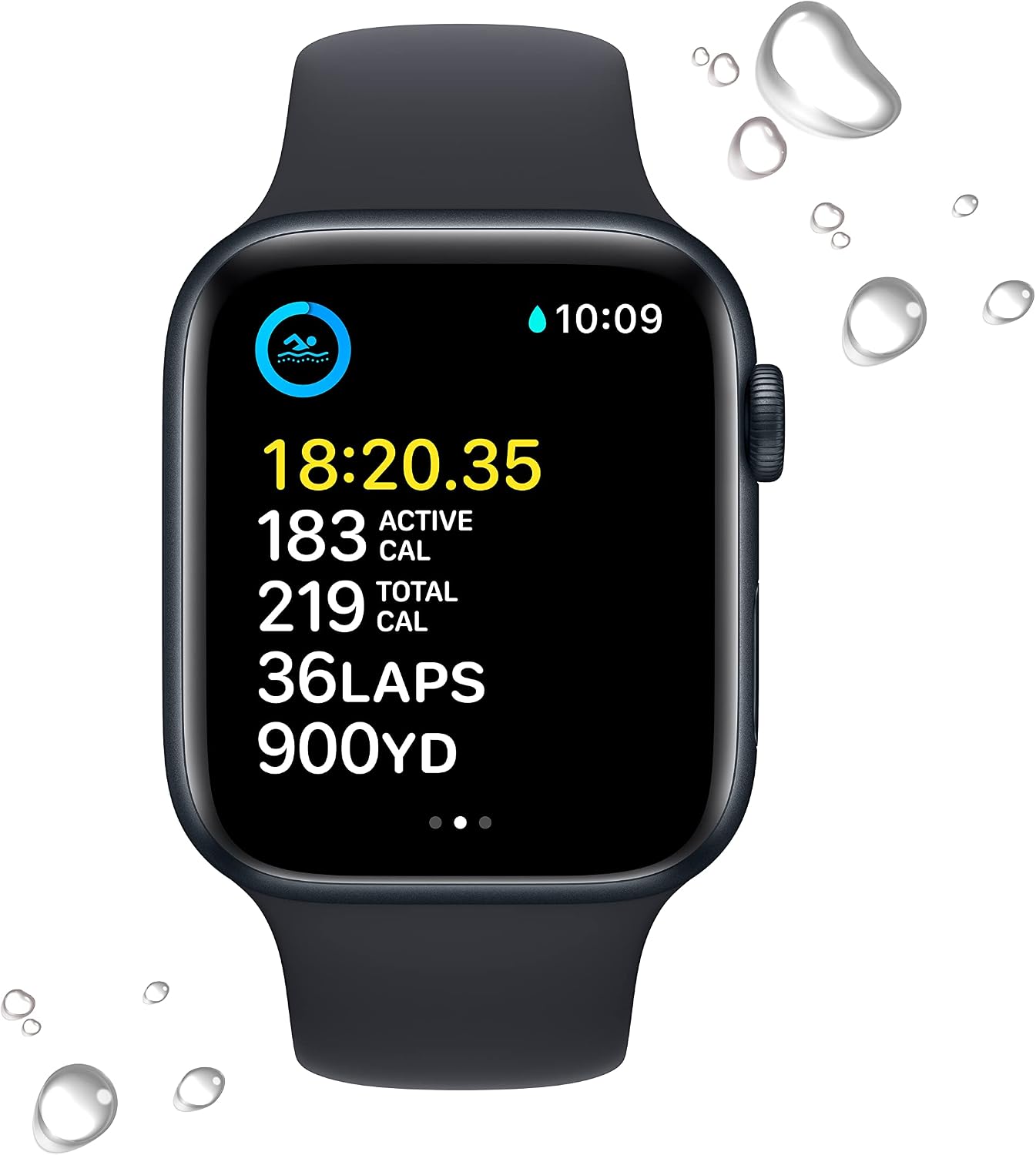 Apple Watch SE (2nd Gen) [GPS 44mm] Smart Watch w/Midnight Aluminum Case & Midnight Sport Band - M/L. Fitness & Sleep Tracker, Crash Detection, Heart Rate Monitor, Retina Display, Water Resistant