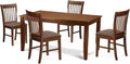 East West Furniture DUNO5-MAH-C 5 Piece Dinette Set for 4 Includes a Rectangle Dining Room Table and 4 Linen Fabric Upholstered Dining Chairs, 36x60 Inch, Mahogany