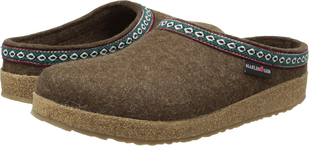 HAFLINGER Unisex Gz Classic Grizzly Slippers, Chocolate, 10 Women/8 Men